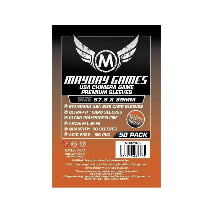 57.5MM x 89MM 125% Thicker Maday Games Card Sleeves 50 Pack