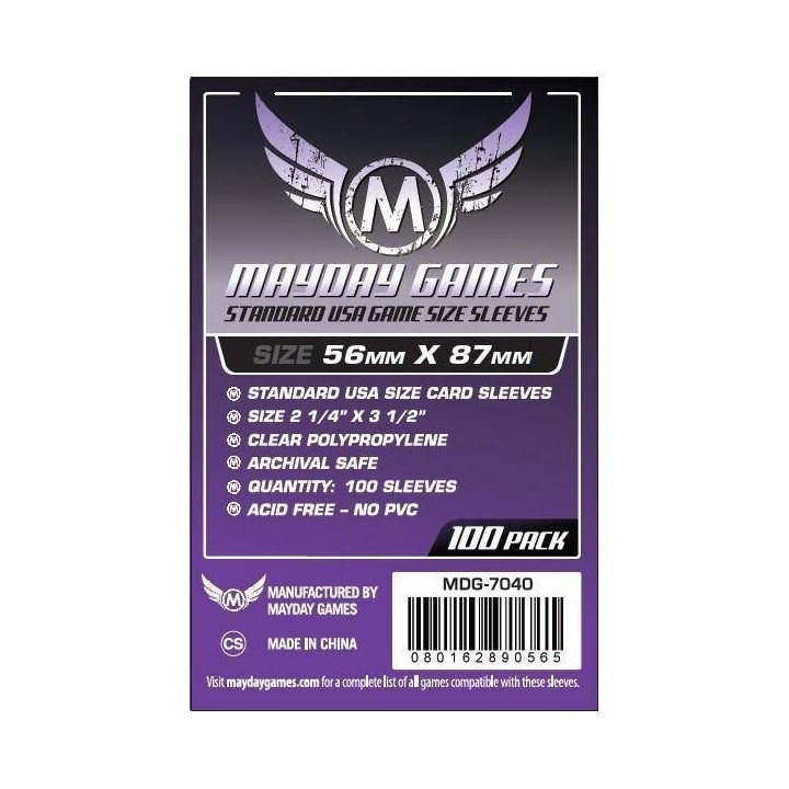 56MM x 87MM Maday Games Card Sleeves 100 Pack