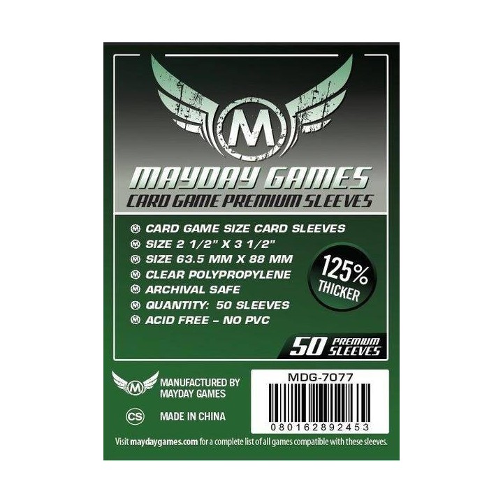 63.5MM x 88MM 125% Thicker Maday Games Card Sleeves 50 Pack
