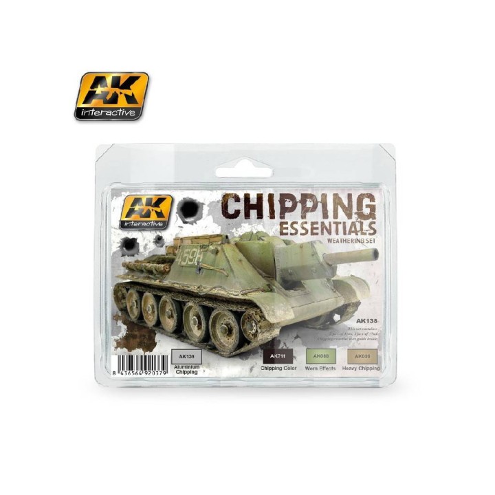 AK 138 - Pack de Pinturas Weathering Chipping Essentials