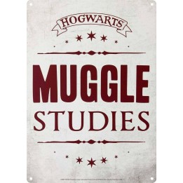 Harry Potter Placa Metálica Hogwarts Muggle Studies 21x15 cm