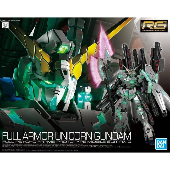 RG Full Armor Unicorn Gundam Full Psycho-Frame Prototype Mobile Suit 1/144