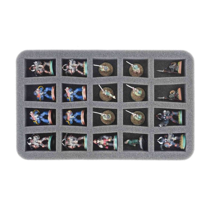 Feldherr Bandeja de Espuma 20 Compartimentos Miniaturas Pequeñas