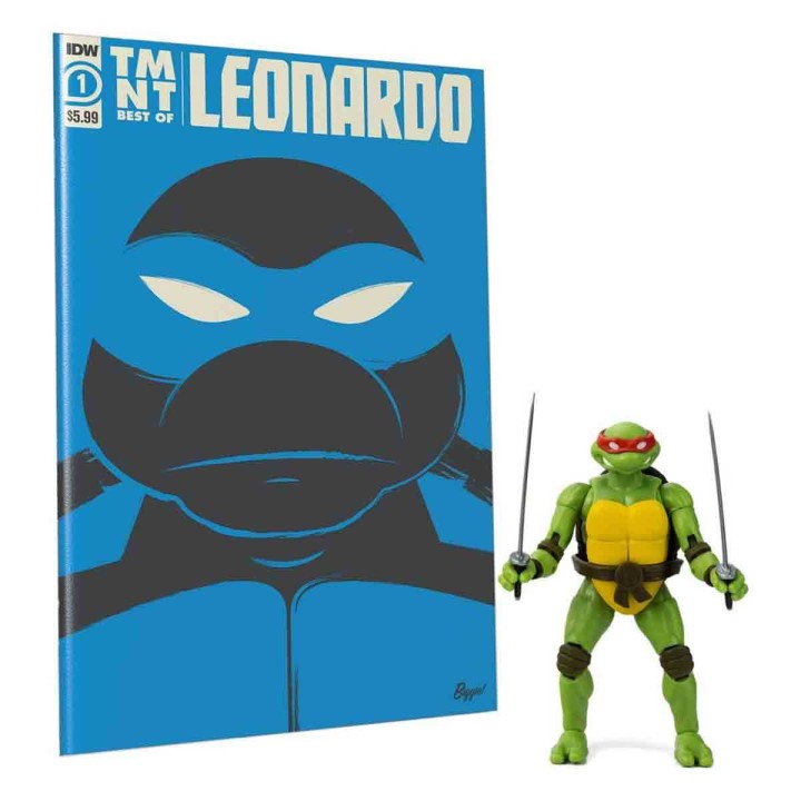 Leonardo Tortugas Ninja Figura y Cómic BST AXN x IDW