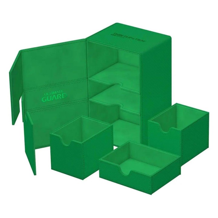 Twin Flip n Tray 160+ Xenoskin Green Deck Case Ultimate Guard