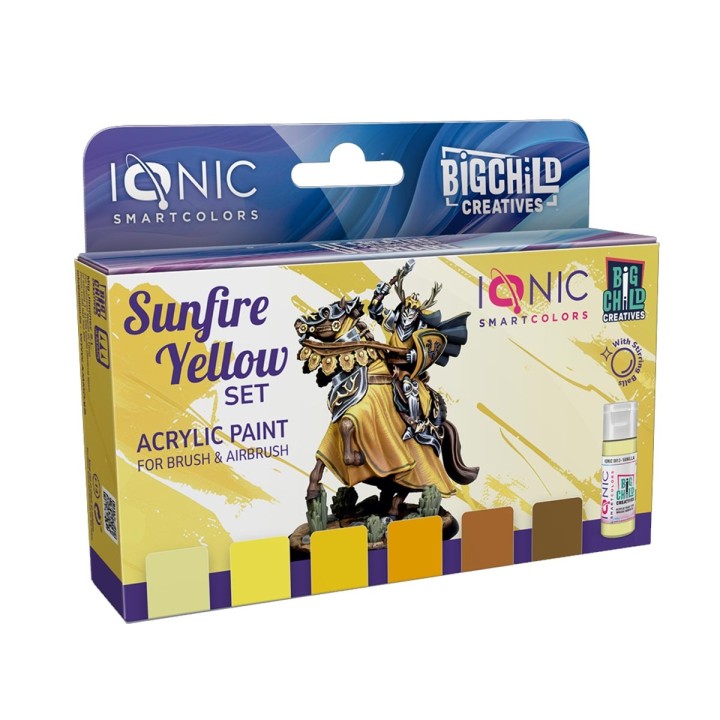 Sunfire Yellow Set Acrylic Paint for Brush & Airbrush Ionic Smart Colors