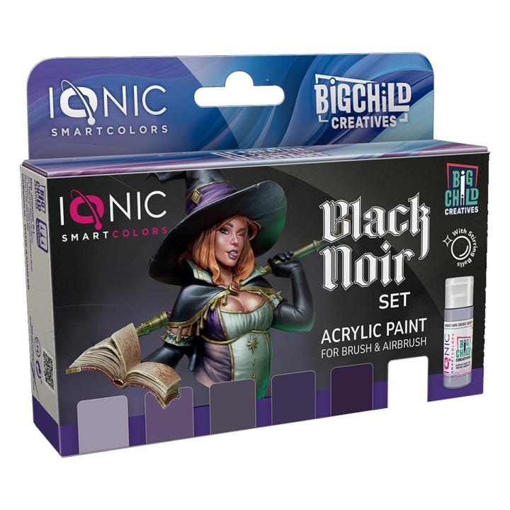 Black Noir Set Acrylic Paint for Brush & Airbrush Ionic Smart Colors