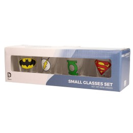 Set 4 Mini Vasos Logo DC