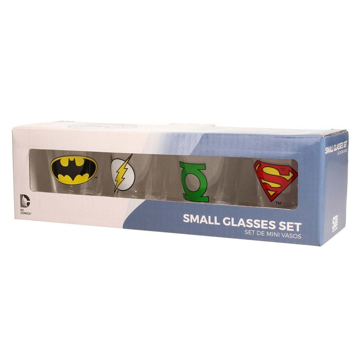 Set 4 Mini Vasos Logo DC