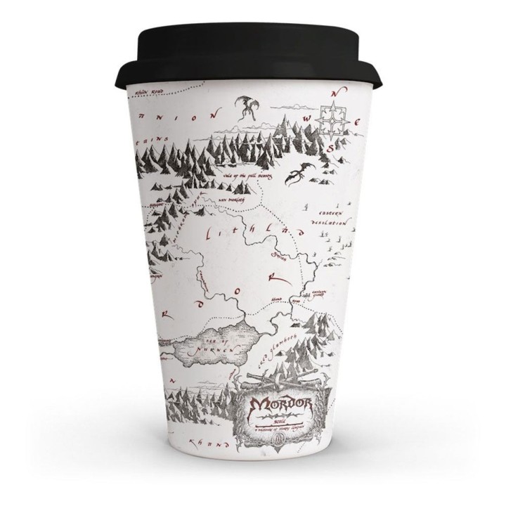 Termo Ceramico Mapa de Mordor Lord of the Rings