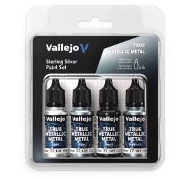 77251 Sterling Silver Paint Set True Metallic Metal Vallejo