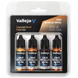 77252 Imperial Gold Paint Set True Metallic Metal Vallejo
