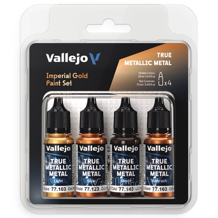 77252 Imperial Gold Paint Set True Metallic Metal Vallejo