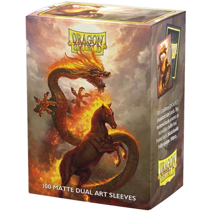 Fire Horse 2026 Standard Brushed Art Sleeves Dragon Shield