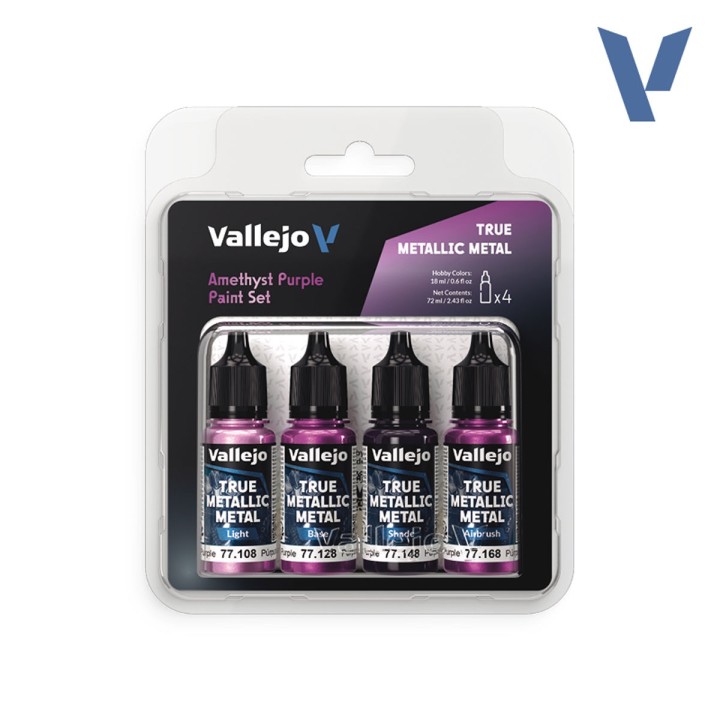 77255 Amethyst Purple Paint Set True Metallic Metal Vallejo