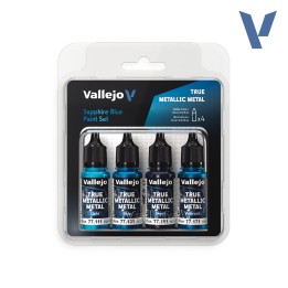 77256 Sapphire Blue Paint Set True Metallic Metal Vallejo