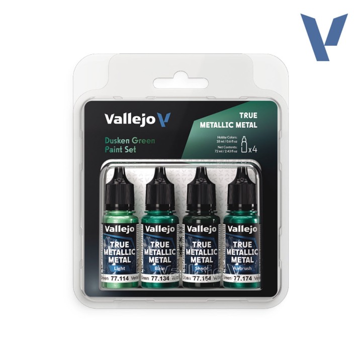 77257 Dusken Green Paint Set True Metallic Metal Vallejo