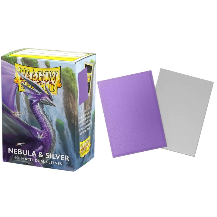 Nebula & Silver Standard Matte Dual Sleeves Dragon Shield (Fundas)