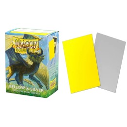 Yellow & Silver Standard Matte Dual Sleeves Dragon Shield (Fundas)