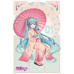 Poster Sakura Kimono Hatsune Miku 91.5x61