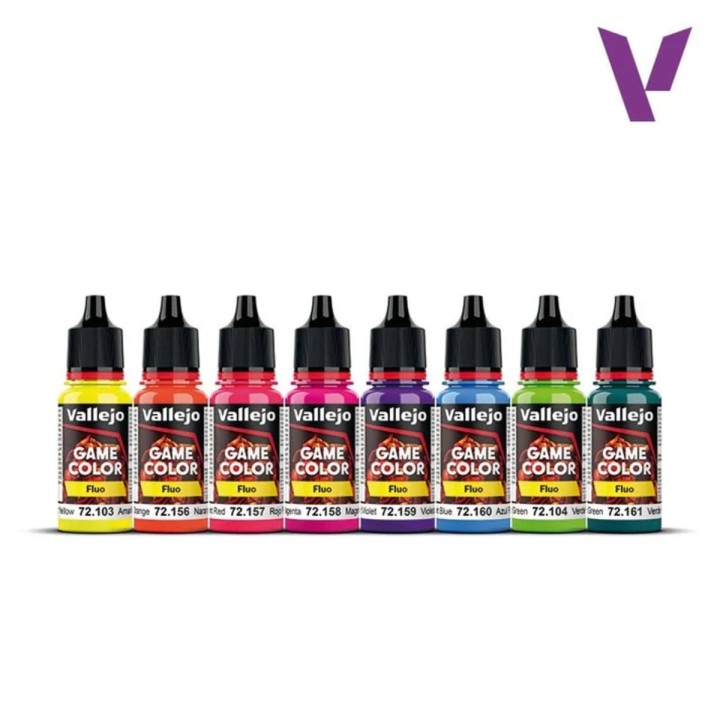 Set de 8 pinturas Fluorescentes Vallejo