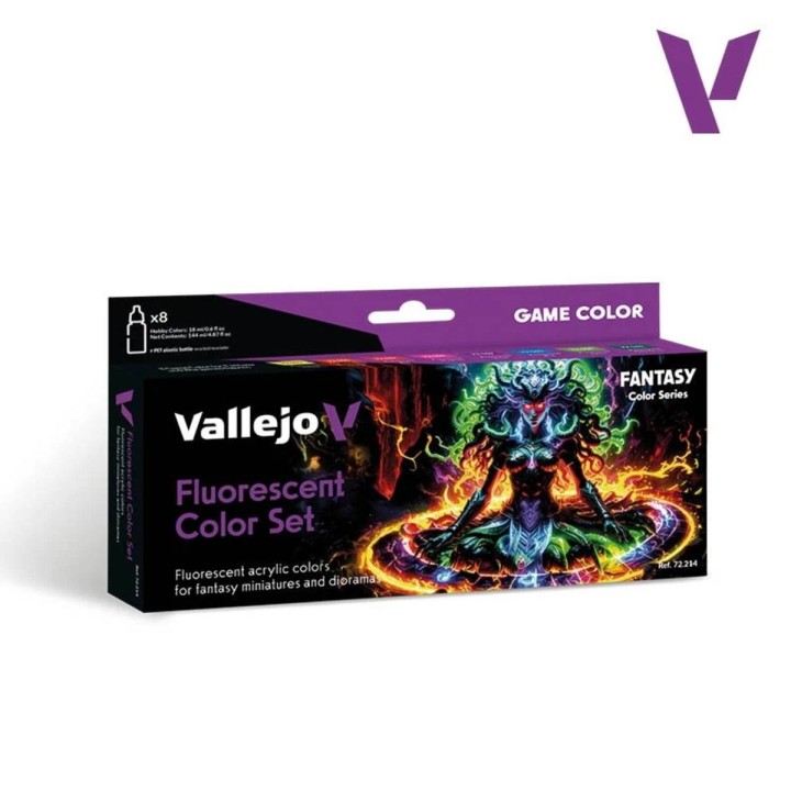 Set de 8 pinturas Fluorescentes Vallejo