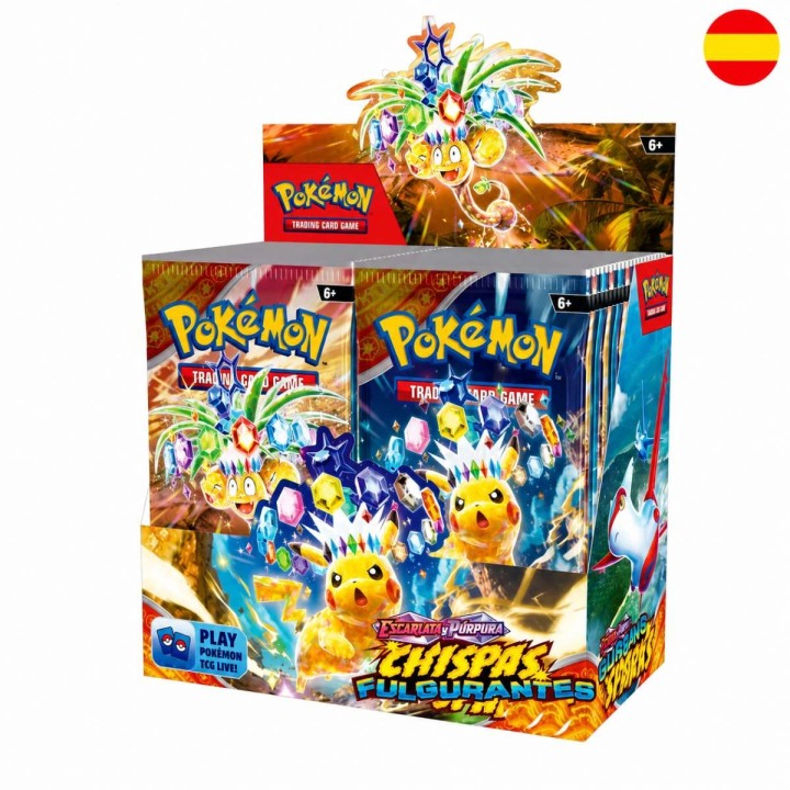 Caja de Sobres Chispas Fulgurantes Escarlata y Púrpura Pokémon TCG (Castellano)
