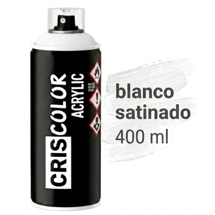 Spray Pintura Acrilica Blanco Satinado CrisColor