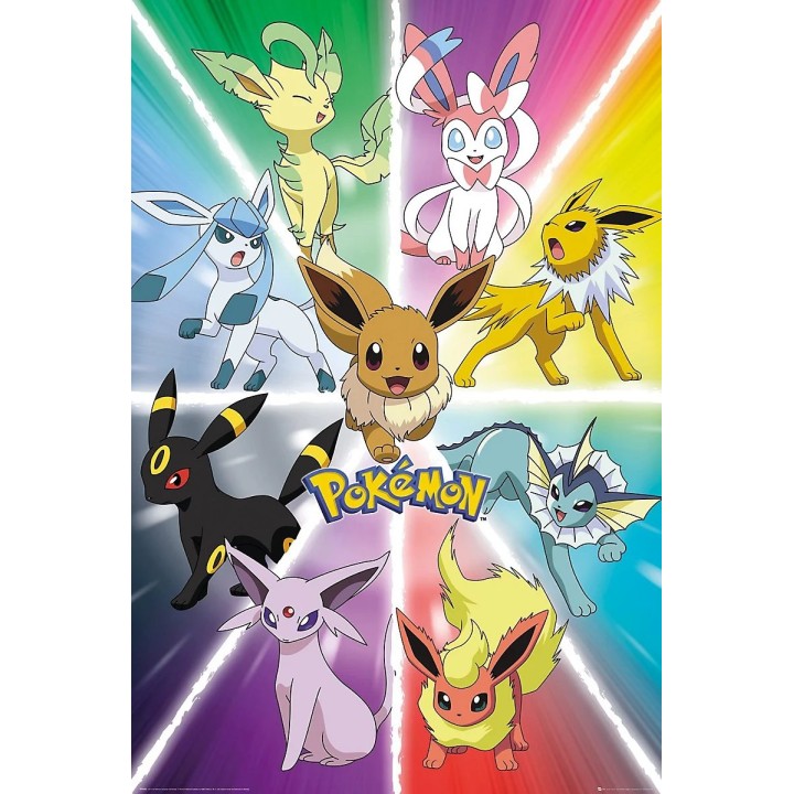 Poster Eevee Evolution POKEMON 91.5x61