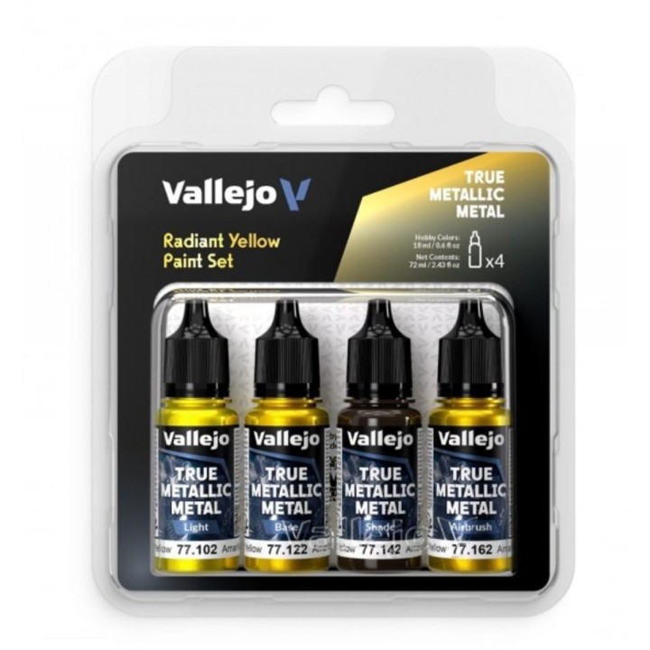 Radiant Yellow Paint Set True Metallic Metal Vallejo