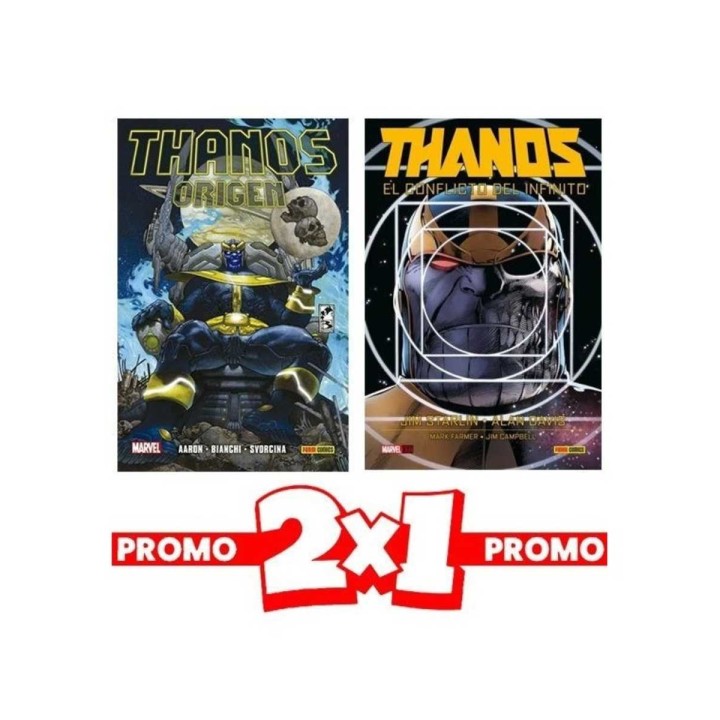 Pack 2x1 Thanos El Conflicto del Infinito y Thanos Origen