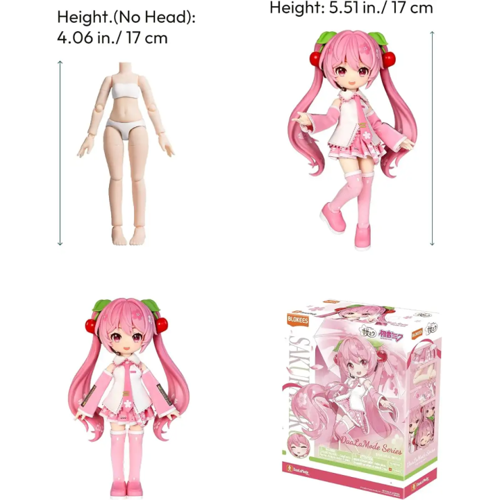 Kit de montaje de Sakura Miku con 72 piezas, tres rostros, cuatro pares de manos y accesorios temáticos de primavera.