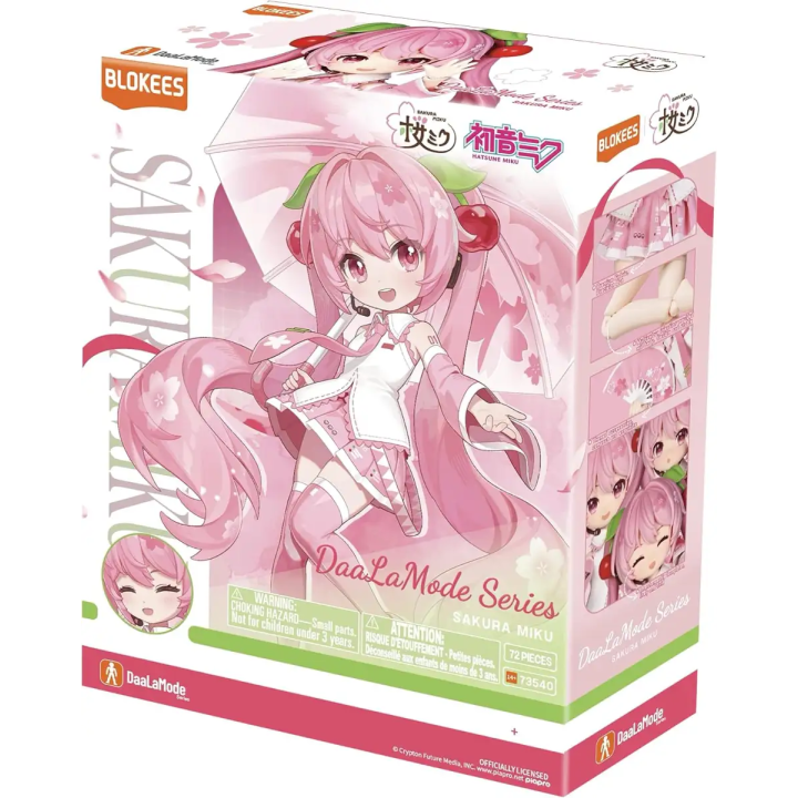 Kit de montaje de Sakura Miku con 72 piezas, tres rostros, cuatro pares de manos y accesorios temáticos de primavera.