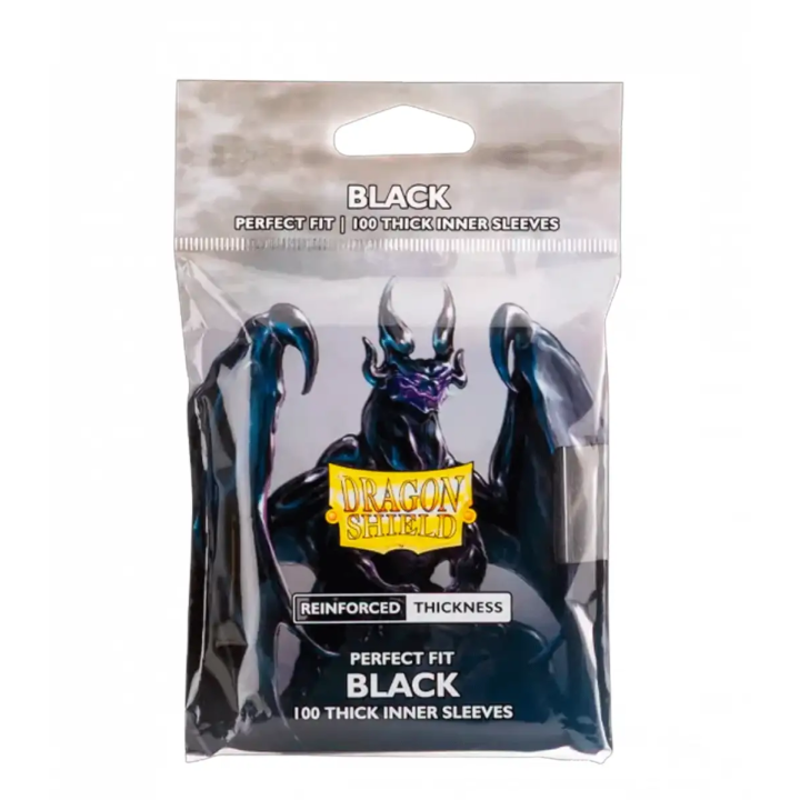 Perfect Fit Black 100 Thick Inner Sleeves Dragon Shield